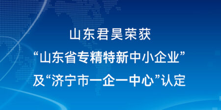 君昊榮獲“省級(jí)專精特新中小企業(yè)”及“市級(jí)一企一中心”認(rèn)定